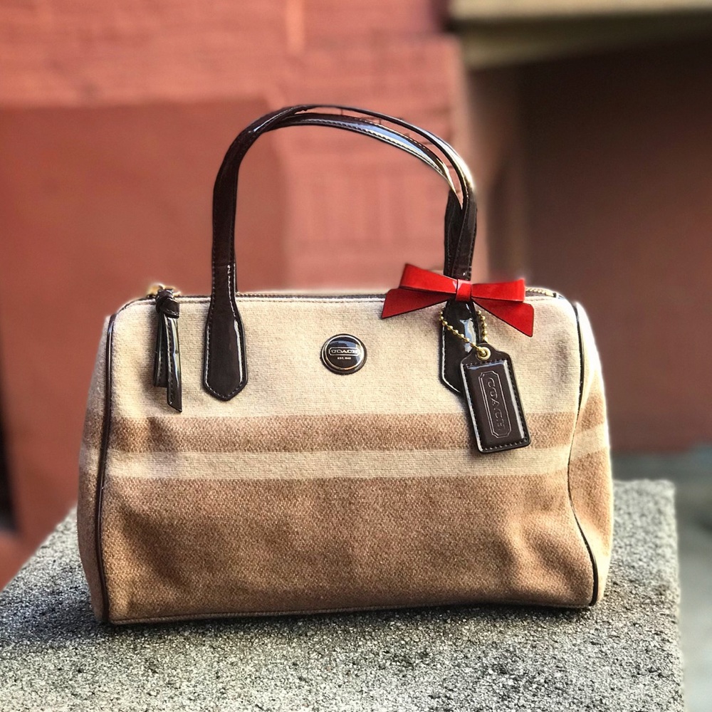 ⭐️RARE⭐️ Coach Wool Stripe Satchel